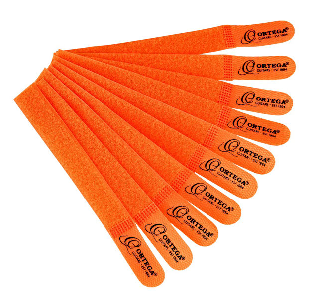 Ortega OCBT-10, Cable Ties, hook & loop,orange, 10-pack