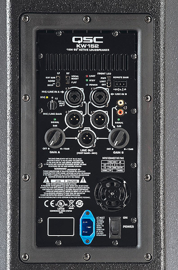 QSC KW152, Aktiv 15" 2-veis høyttaler med 1000W klasse D-sluttrinn